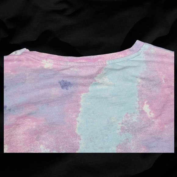 Ariana Grande Purple Tie Dye God is a Woman Crewneck Crop Top Sweatshirt Size L - Picture 5 of 7